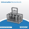 SQOON Dishwasher Basket, Universal Cutlery Basket, Folding Grid Lid, Plastic,