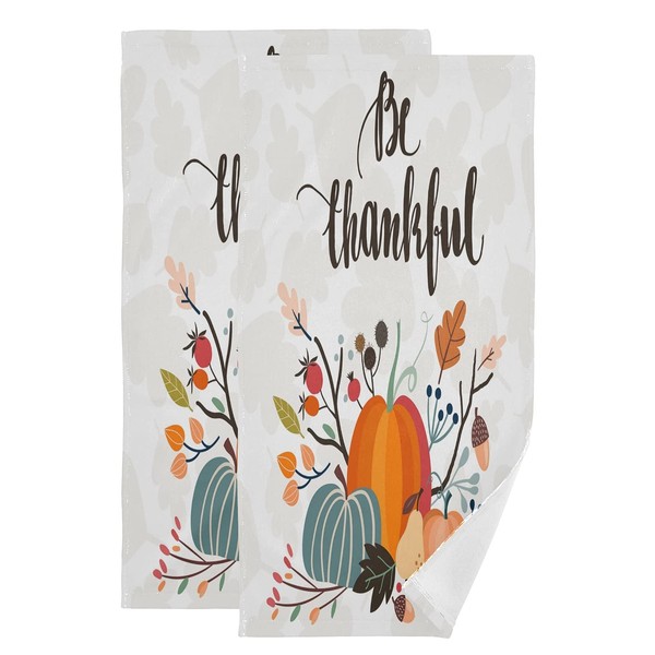 ALAZA Thanksgiving Day Fall Pumpkin Hand Towels Soft Absorbent Decorative