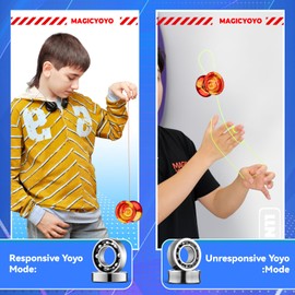 MAGICYOYO N11 Yoyo Yoyo profesional no sensible para niños, Pro Trick Yoyo para adultos/avanzados, de doble propósito de metal Yoyo de reemplazo + 12 cuerdas Yoyo + bolsa de almacenamiento Yo yo