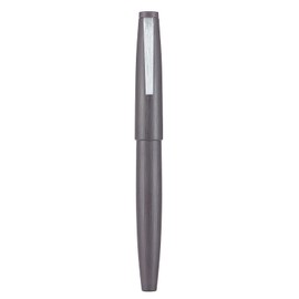 Jinhao 80 Gray Fiber Brushed Fountain Pen, Iridium Extra Fine Nib with Ink Converter, Classic Design Smooth Writing Pen (Silver Clip)