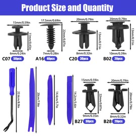 GOTRUST 190PCS Car Retainer Clips Kit, Car Trim Removal Tool Set, Plastic Rivets Fasteners, Universal Car Bumper Retainer Clip, Auto Push Pin Rivets Set for Auto Interior Repair