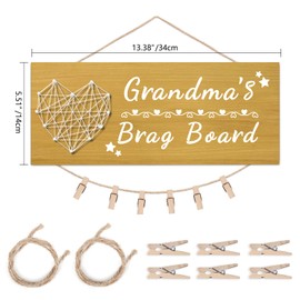 Yunfan Mothers Day Grandma Gifts Grandma's Brag Board Grandma Gifts from Grandkids Picture Frame Photo Holder Grandma Birthday Christmas Thanksgiving Valentines Xmas