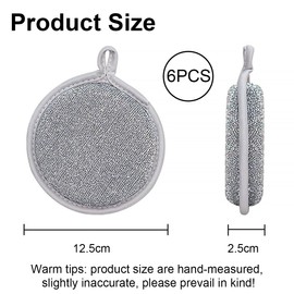 Ruayia Multipurpose Wire Dishwashing Rags, [Pack of 6] 2024 Latest Wire Washing Sponge, Wet and Dry Scourer, Cleaning Cloth for Reusable Cleaning Cloths for Kitchen, Tableware, Sink