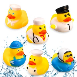 Tagaremuser Pack of 6 Bath Toys Baby Bath Duck Funny Rubber Duck Rubber Bath Ducks Colourful Rubber Ducks Float and Bath Ducks