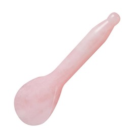 COLLBATH Crystal Jade Massage Therapy Gua Sha Board Natural Stone Scraping Tool with Long Thick Handle for Face Neck Massage Acupuncture Therapy and Spa Use Pink