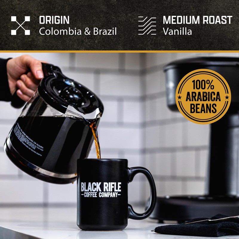 Black Rifle Coffee Company Vanilla, 12oz Bag, Ground Coffee Medium
