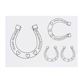4 x 'Heart Horse Shoe' Temporary Tattoos (TO00015033)