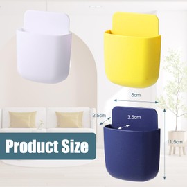 4 PCS Remote Holder Wall Mounted,TV Remote Holder,Wall Mounted Remote Control Holder,Remote Control Holder Wall Mounted,For Home Office Bedroom Container (Haze Blue,Sunset Yellow,Nordic White)