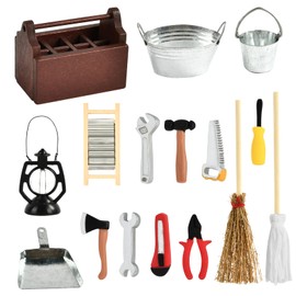 Miniature Tool, Miniature Gnome Tool Box, Gnome Tool Set, Mini Tool Box Gnome Accessory Tool, Mini Wooden Tool Box (E)