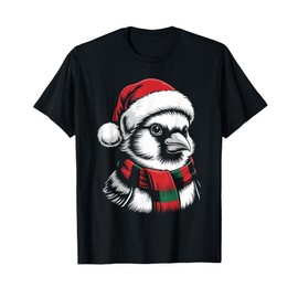 Cardinal Bird Xmas Santa Hat Scarf Christmas Costume T-Shirt