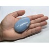 Gemstone Angelite Carved Palm Stone/Pocket Palm Stone/Reiki Healing & Crystal