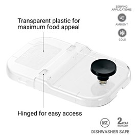 Server Products 80310 Clear Plastic Fountain Jar Hinged Lid, for Condiment Dispenser Jars, Compatible with Standard Server Fountain Jars