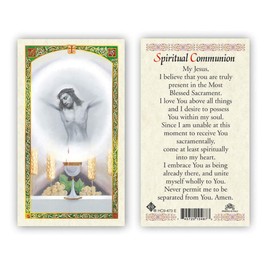Jesus Above the Altar Spiritual Communion Laminated Prayer Cards - Pack of 25- English