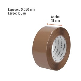 Truper CCA-150, Cinta de empaque canela, 150m, base de agua