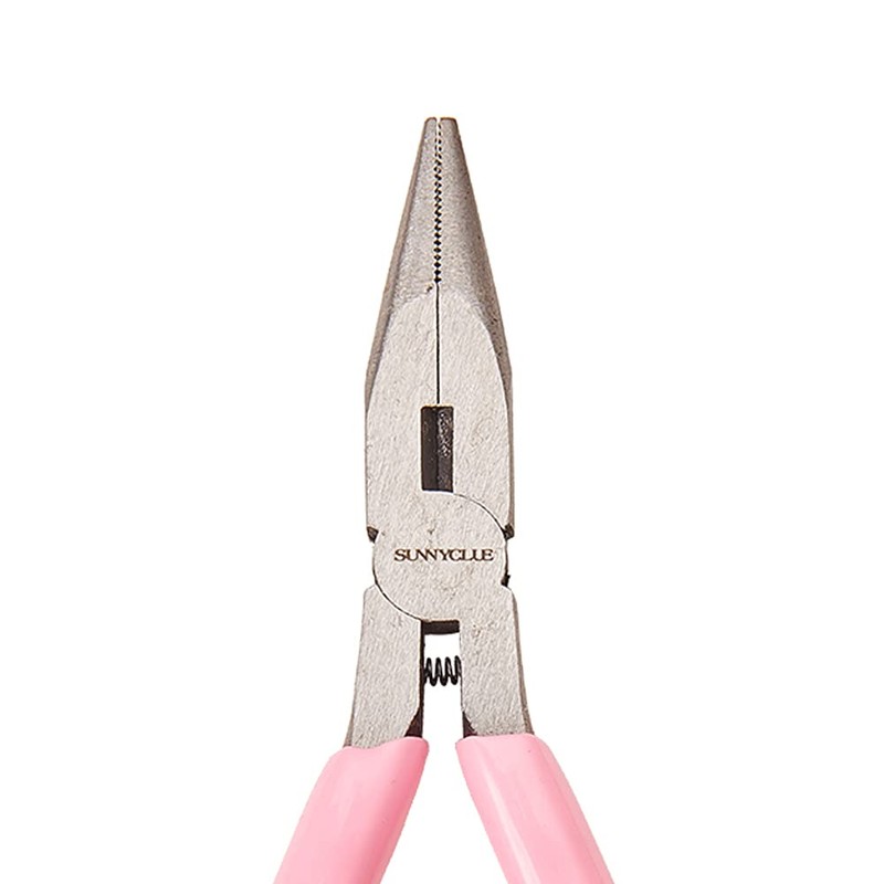 SUNNYCLUE 5 Inch Long Chain Nose Pliers with Serrated Jaws