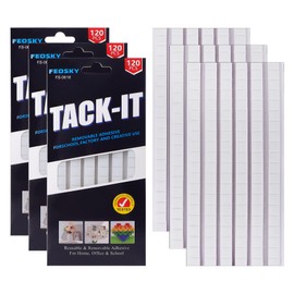 Feosky Adhesive Poster Sticky Tack Putty, Reusable and Removable Adhesive Putty, Mounting Putty for displaying Wall Paintings, Picture, Decoration, Crafts (White, Pack of 3)