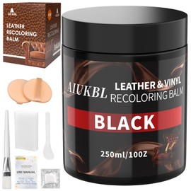 AIUKBL Leather Recoloring Balm, Leather Color Restorer, Leather Restorer for Couches, Leather Scratch Remover, Leather Scratch Repair, Leather Repair Kit for Furniture, Leather Dye (Black)