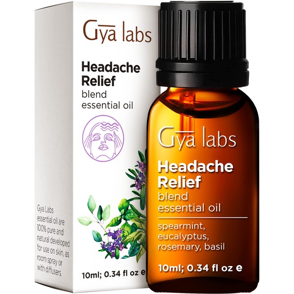 Gya Labs Headache Relief Essential Oil Blend (0.34 Fl Oz) - Soothing & Clarifying