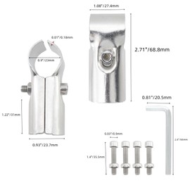 Tsnamay Carbon Steel Round Pipe Fittings For Engineering And Home Plumbing, 4 Pcs 6-inch Stainless Steel Two-way Connectors, 1 Pcs M5 Wrench And Screws Provided By The Seller 1SET