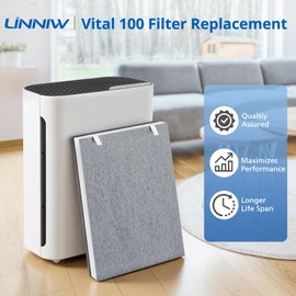3 Pack Vital 100 Replacement Filter Compatible with LEVOIT Vital 100 Air Purifier, High-Efficiency Activated Carbon Filter Set, Part Number 100-RF