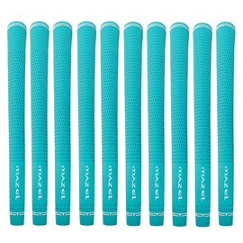MAZEL Golf Grips Non-Slip All Weather Performance Comfort Rubber Grips for Irons, Wood and Drivers (Mid, Light Blue (10 Pieces)