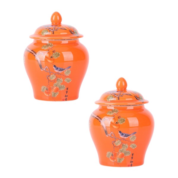 Elegaset Mini Blue and White Porcelain Ginger Jar 2pcs Set