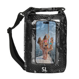 wokdsbl 10L Dry Bag Waterproof Bag, PVC Waterproof Bag with Adjustable Strap, Lightweight and Practical for Valuables, Rolltop Backpack Waterproof for Bathing, Beach, Kayak, White, 5 gallons