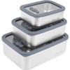 Stainless Steel Food Storage Containers-3Pcs Leakproof, Airtight Stainless-Steel Bowls with