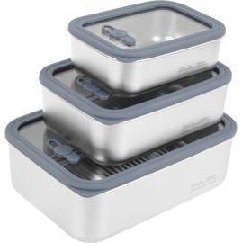 Stainless Steel Food Storage Containers-3Pcs Leakproof, Airtight Stainless-Steel Bowls with Lids, Freezer/Dishwasher/Microwave Safe Containers, Durable & Stackable Stainless Steel Containers with Lids