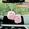 YGMONER Couple 2.75” Fuzzy Dice with Leather Dots Retro Car