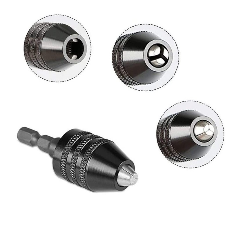 Fongmore 2pcs 0.3-6.5mm 1/4" Keyless Drill Chuck Hex Drill Chuck