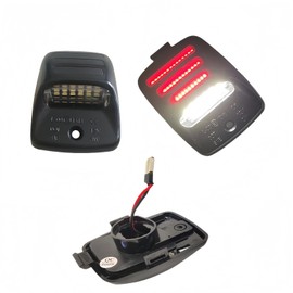 HAHLOMEI Pure White LED License Plate Lights with Red OLED Neon Tube Tag Lamp Assembly Replacement Compatible with Toyota 2005-2015 Tacoma & 2000-2013 Tundra Pickup Truck, Pack of 2