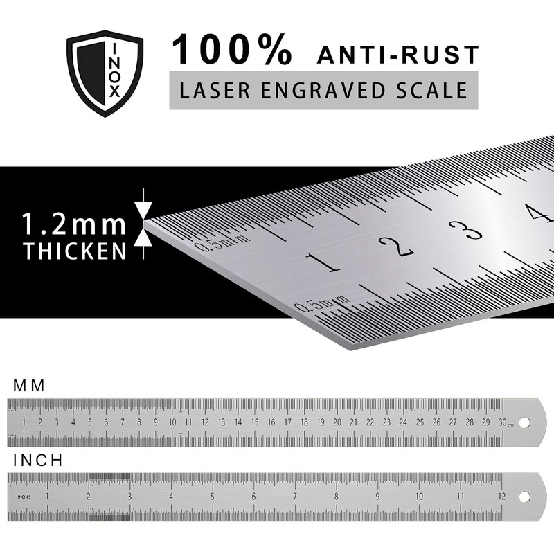 Preciva Woodworking Ruler, Marking Gauge, Spacer, Scriber, Combination Angle for