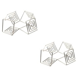 jojofuny 40pcs Square Memo Holders with Base Elegant Table Number Holders for Weddings Restaurants Parties and Events Silver Wire for Notes and Photos