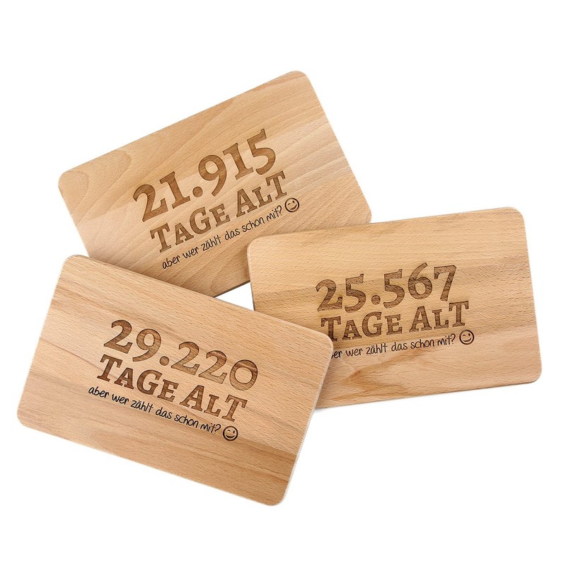 Bread Board with Saying for the 70th Birthday - Tage