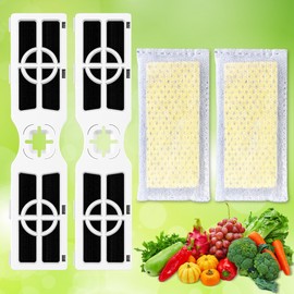 2 Pack PK-2 Produce Keeper Plus (FRPAPK2RF) and RAF-2 Air Filters (FRGPAAF2) Compatible with FRIGIDAIRE Gallery GRMC2273BF, GRMC2273BD, GRMG2272BF, GRMN2872AF, GRMS2773AF, GRMC2273CF, GRMC2273CD
