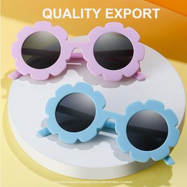 FBHLZ Baby flower Sunglasses with Strap girls polarized sunglasses Flexible Bendable Newborn UV400 Sunglasses for 0-24 months
