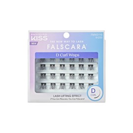 Falscara Multipack, False Eyelashes, Lash Clusters, 'D Curl', 10mm-12mm-14mm, Includes 24 Assorted Lengths Wisp, Contact Lens Friendly, Easy to Apply, Reusable Lash Clusters