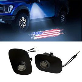 2Pcs Side Mirror Logo LED Welcome Lights Puddle Lamp Projector Door Light Floor Light Accessories Suitable for 2015 2016 2017 2018 2019 2020 2021 2022 2023 2024 2025 Ford Raptor F150 F250 F350