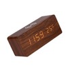 Digital Wooden Alarm Clock Electronic LED Time Display for Bedroom