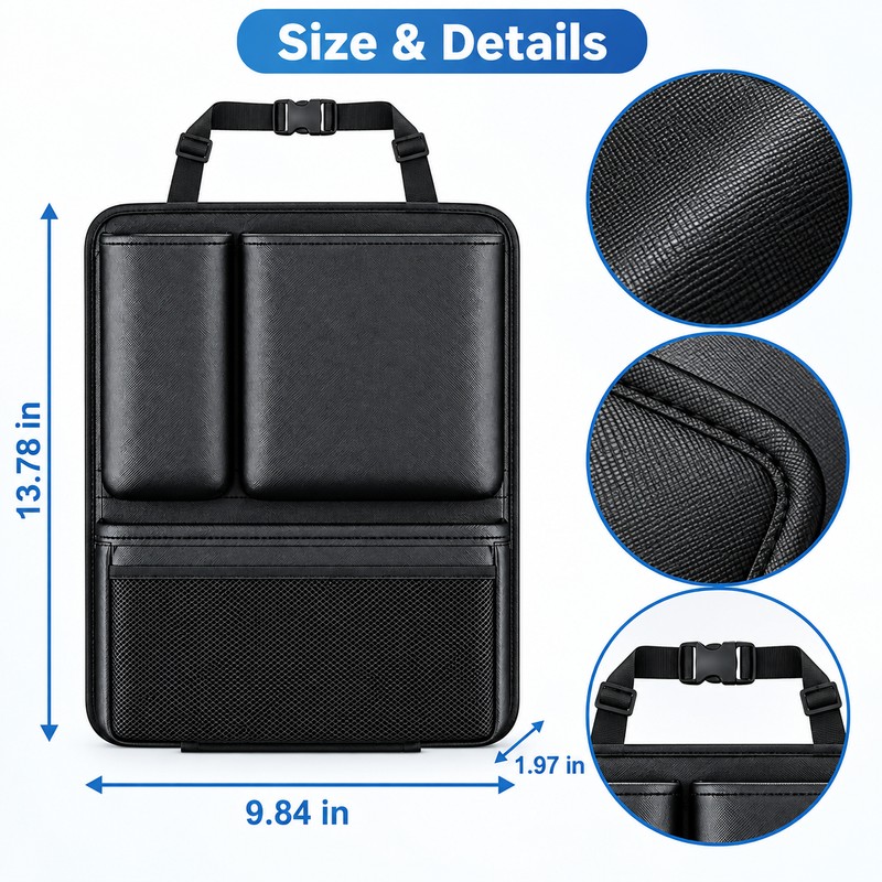 Car Seat Back Organizer – Large Capacity Rear Seat Hanging