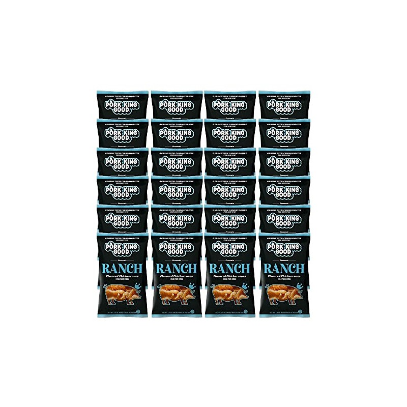 Pork King Good Ranch Pork Rinds (Chicharrones) (24 Pack) Keto