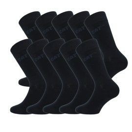CAT Caterpillar Men's Socks Soft Cotton Height Below Knee 10 Pairs, black