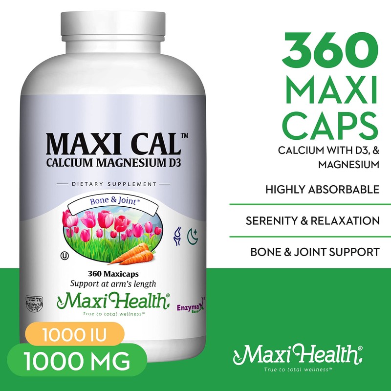 Maxi Health Calcium 1000 mg Supplement with Vitamin D3 (1000