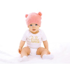 Aiden's Corner Cute Baby Girl Gold Glitter Little Princess Bodysuits (12 Months, White)