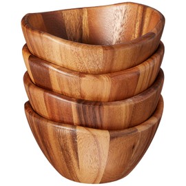 Lipper International Acacia 6 x 3 Wave Bowl Set of 4