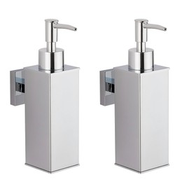 BGL Wall Mounted Soap Dispensers 2 Pack, 304 Stainless Steel Liquid Hand Wash Dispensers for Bathroom & Kitchen, Chrome