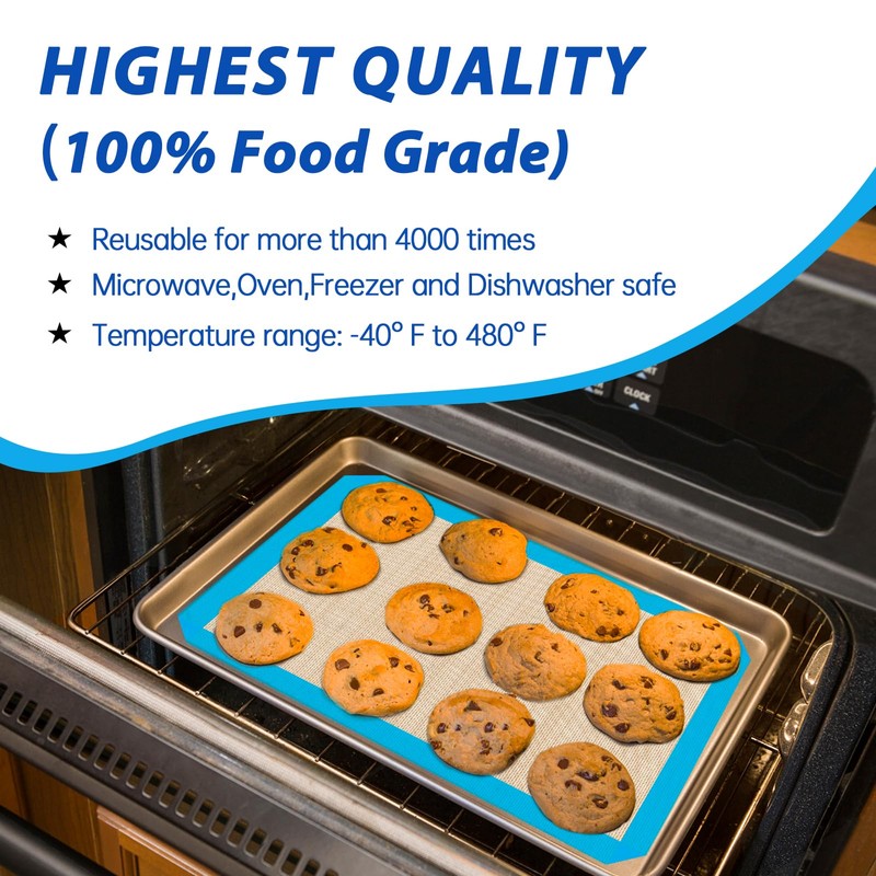 UBeesize 3 Pack Silicone Baking Mats, Non-Stick Oven Liners, Reusable