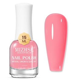 MIZHSE Quick Dry Nail Polish, Pink Nail Polish Air Dry Fast, 15 ml Regular Water-based Nail Lacquer Non Gel Full Coverage High Glossy Shine Nail Art Manicure Home