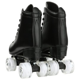 XUDREZ Roller Skates, Double Row Skate Adjustable Leather High-top Roller Skates for Women and Men Perfect Indoor Outdoor Adult Roller Skate with Bag